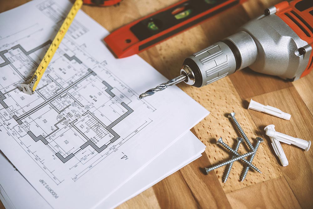 floor-plan-on-table